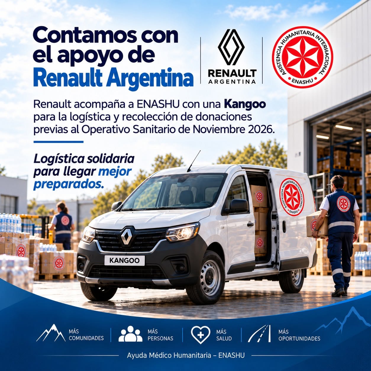 Renault Argentina aporta una Kangoo para la logística previa